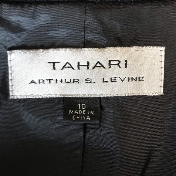 Tahari ASL Black Blazer Jacket Button Front Size 10 - Picture 2 of 7